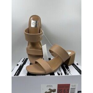 dv By Dolce Vita Women's Sharona Dual Strap Heeled Sandal Cafe/Tan 6.5 New